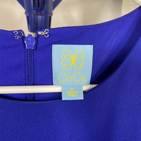 NWOT CeCe ‘Kate’ Ruffle Hem Shift Dress in Colbalt Blue - Picture 4 of 4